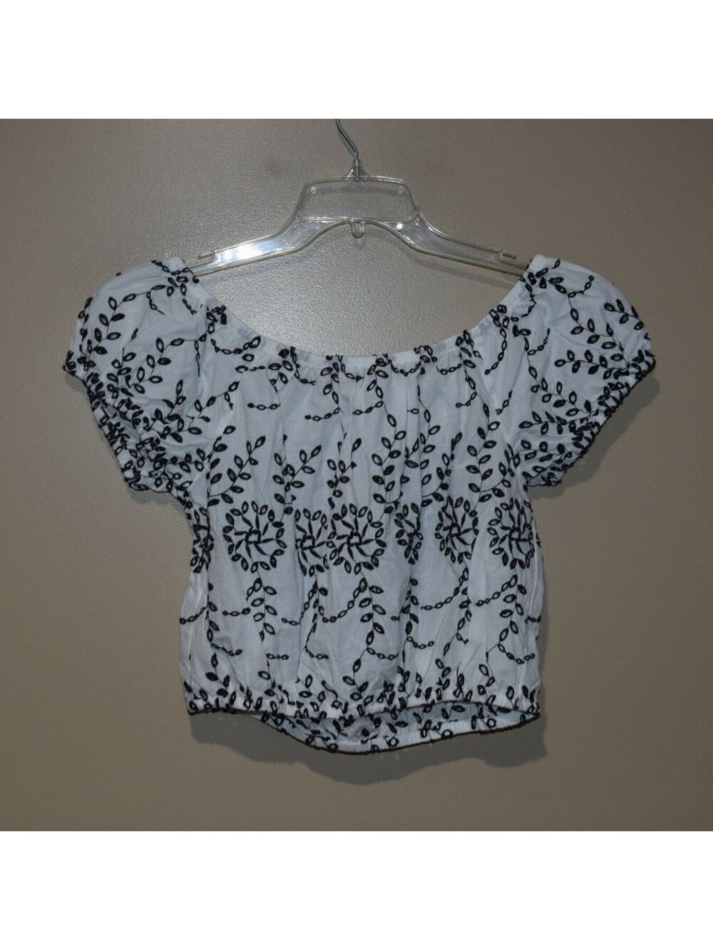 American Eagle Off-Shoulder Women's S Crop Peasant Boho Top Blouse